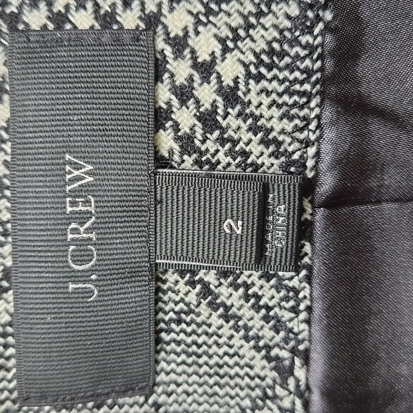 J Crew Regent Blazer in Glen Plaid Size 2 Houndstooth Tweed Wool Blend Jacket - Picture 3 of 5